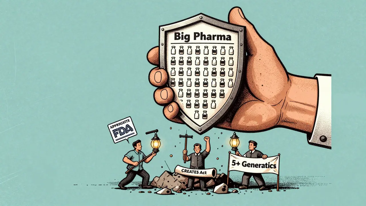 Big Pharma blocking generics with patents, while small manufacturers fight to break through.